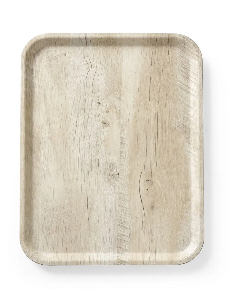 Tabuleiro de Serviço em Melamina Impresso Madeira Clara - 430 x 330 mm