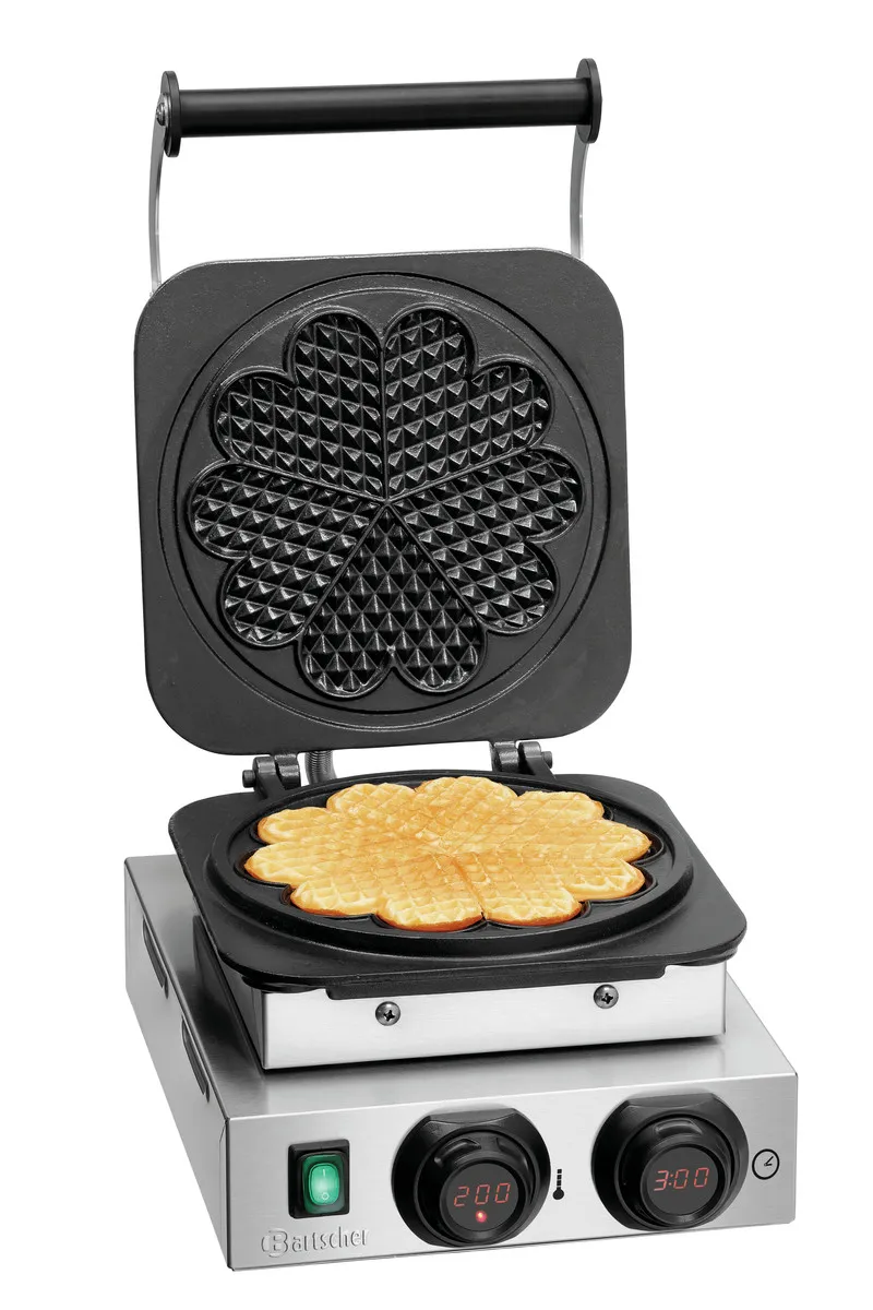 Máquina de Waffles Profissional - 5 Waffles em Formato de Coração
