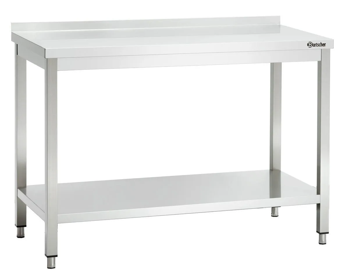 Mesa Inox com Backsplash - L 1200 x P 600 mm