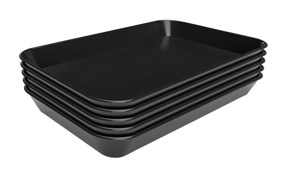 Prato de Apresentação Melamina Preto - L 250 x P 350 x A 40 mm - Lote de 5