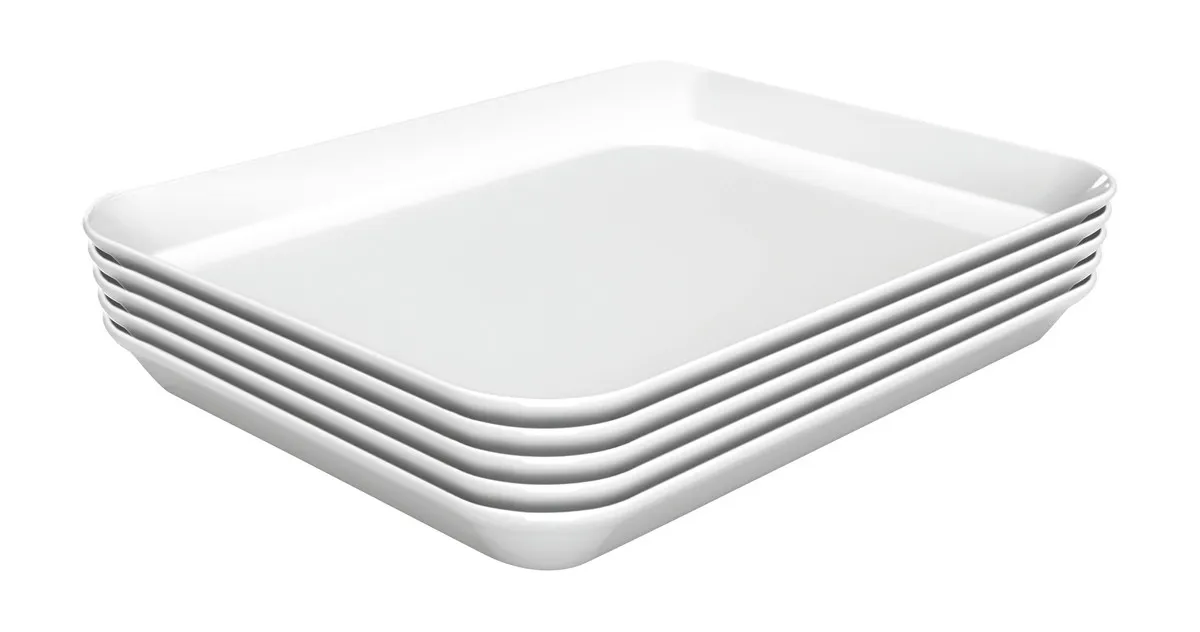 Prato de Apresentação Melamina Branco - L 150 x P 190 x H 17 mm - Lote de 5