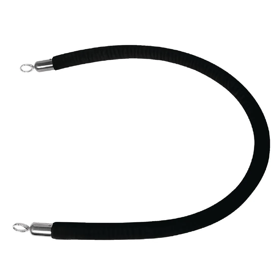 Cabo de recepção preto com ponta de aço inoxidável e ganchos de liga - L 1,5 m