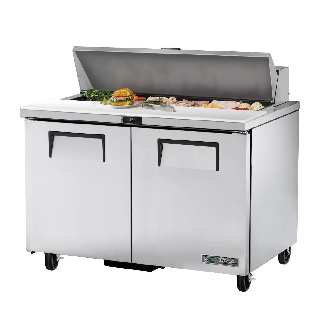Bancada de Preparação em Aço Inox - 2 Portas - 340 L - 12 Cubas GN 1/6