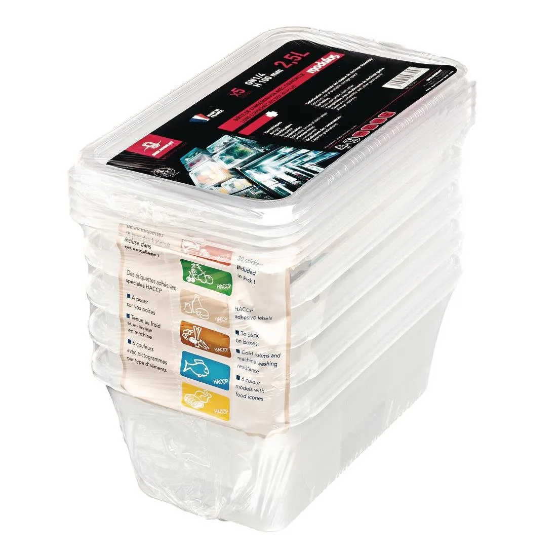 Caixa de Armazenamento GN 1/4 para Uso Intensivo - 3,5 L - Conjunto de 5