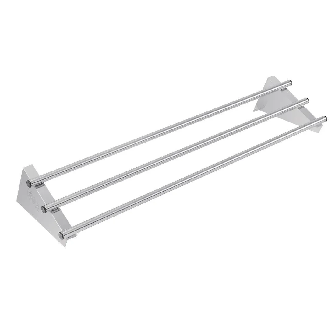 Prateleira de parede tubular em aço inoxidável - 1200 x 300 mm
