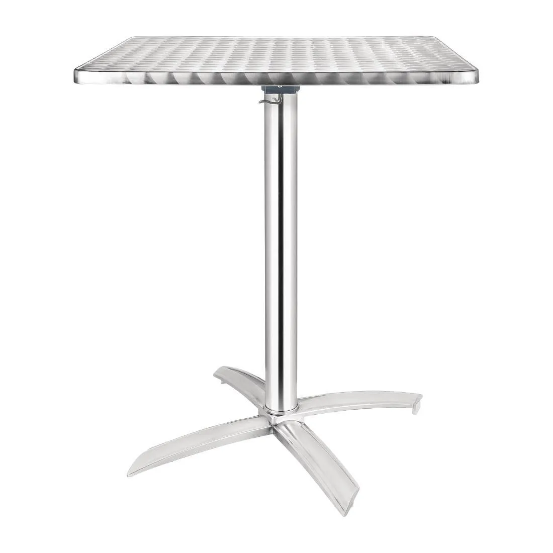 Mesa quadrada com tampo basculante em aço inoxidável - 600 x 600 mm
