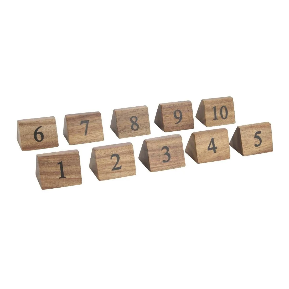Números de Mesa em Madeira de 1 a 10