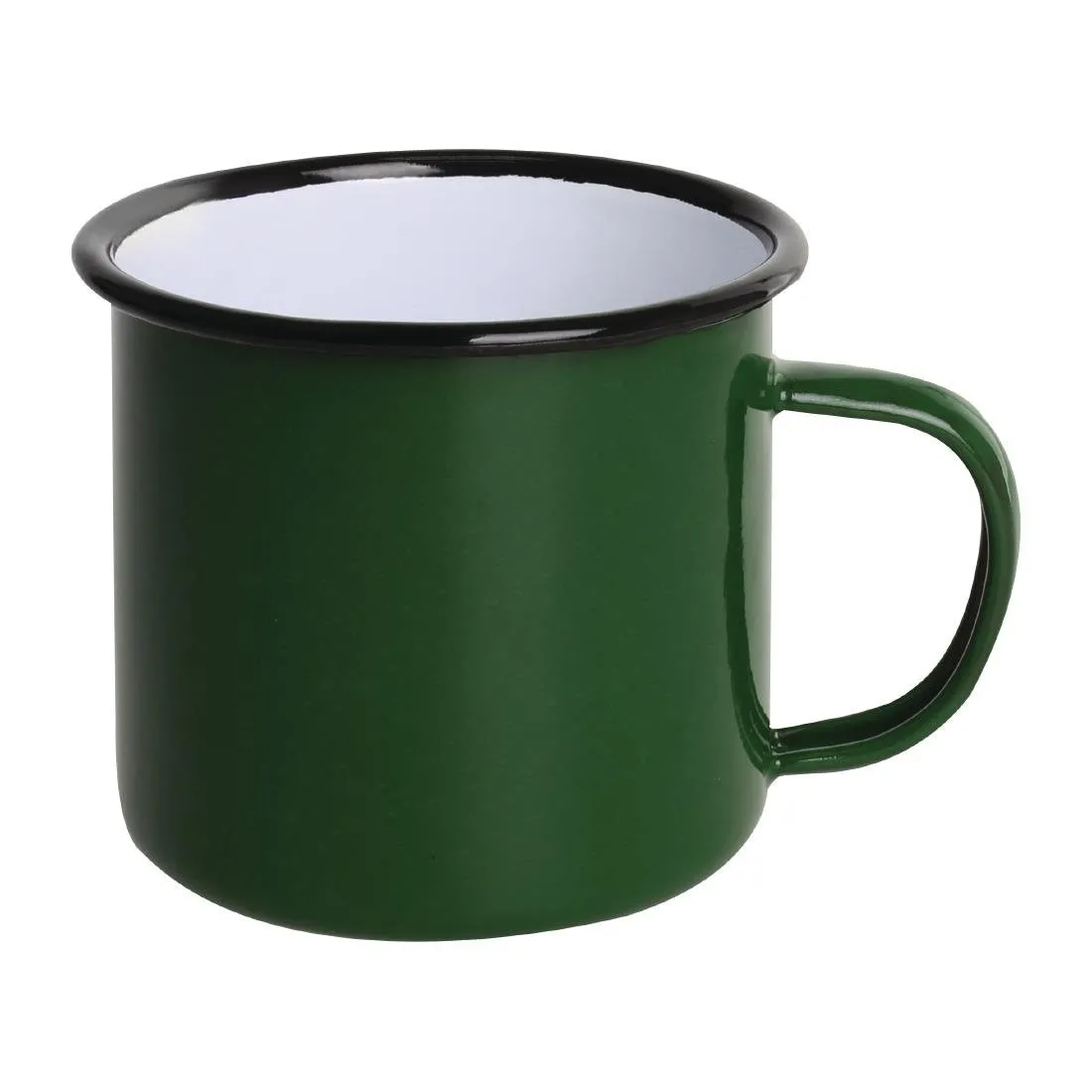 Canecas em Aço Esmaltado Verde e Preto 350 ml - Conjunto de 6