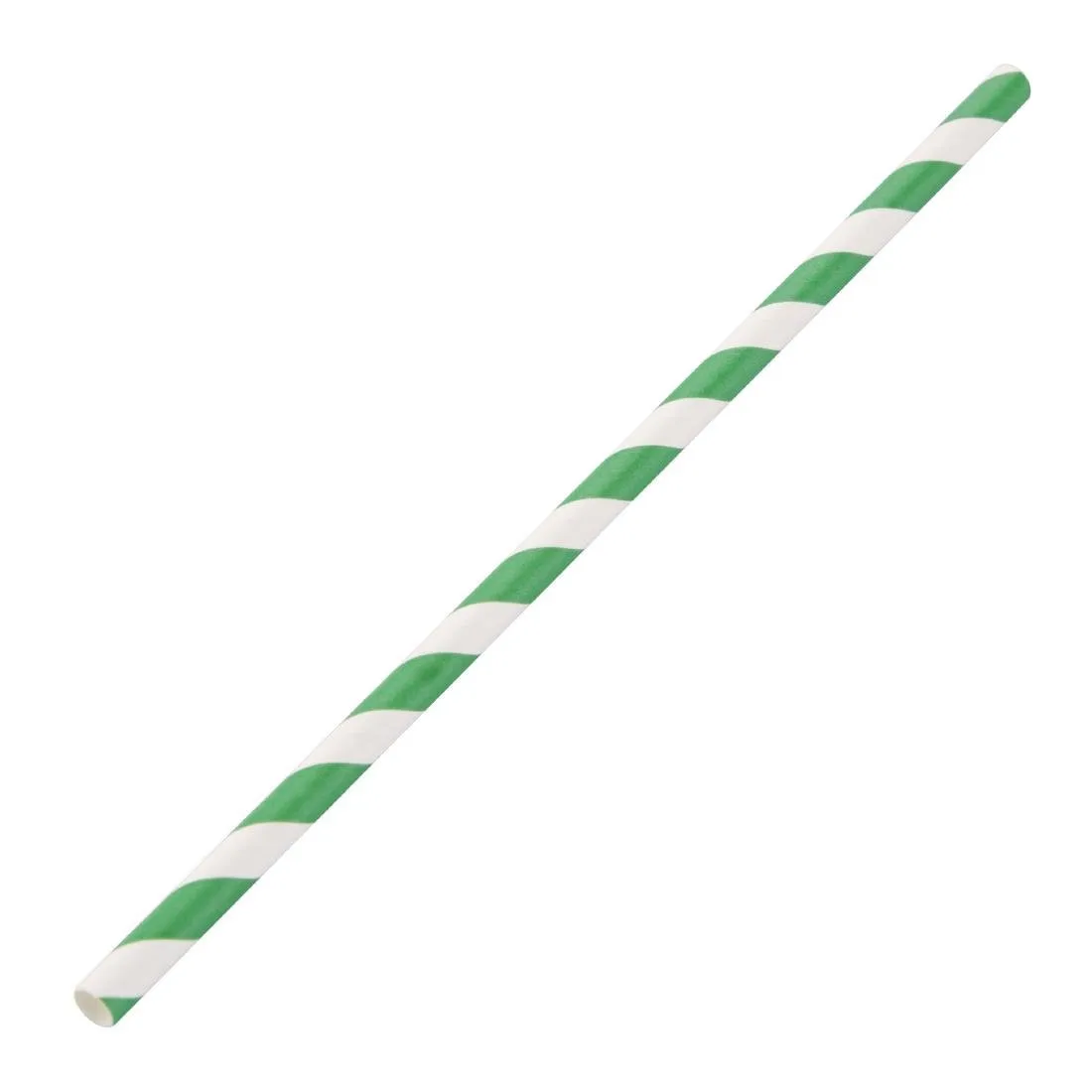 Palhinhas Compostáveis Verdes e Brancas em Papel - L 210 mm - Conjunto de 250