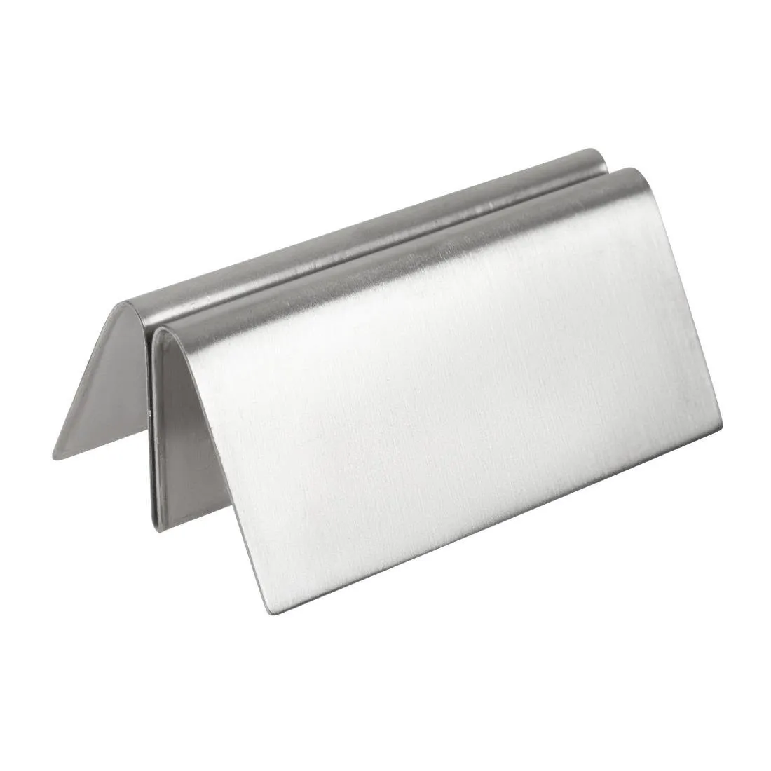 Porta-menu em aço inoxidável triangular