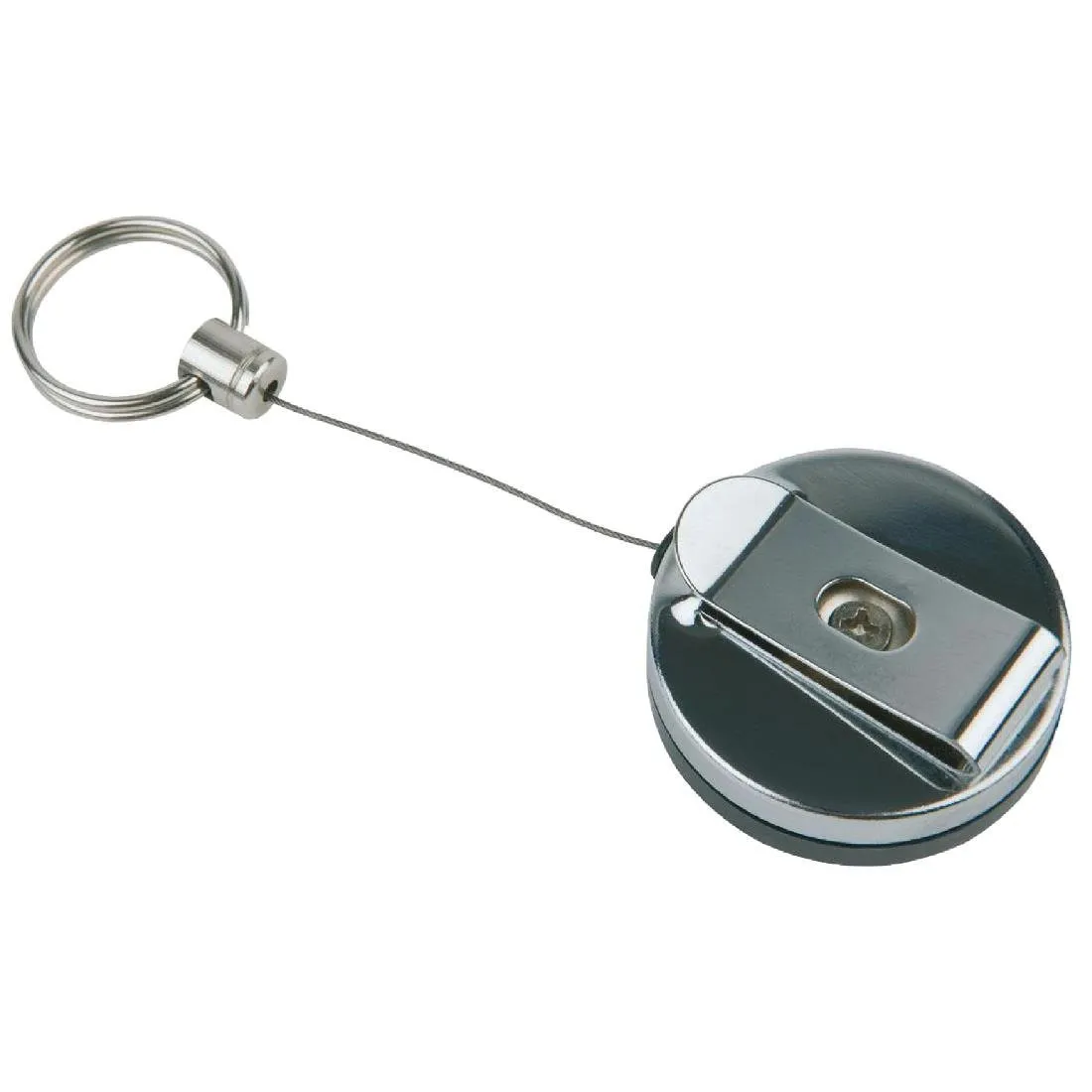 Porta-chaves retrátil em aço inoxidável - Conjunto de 2