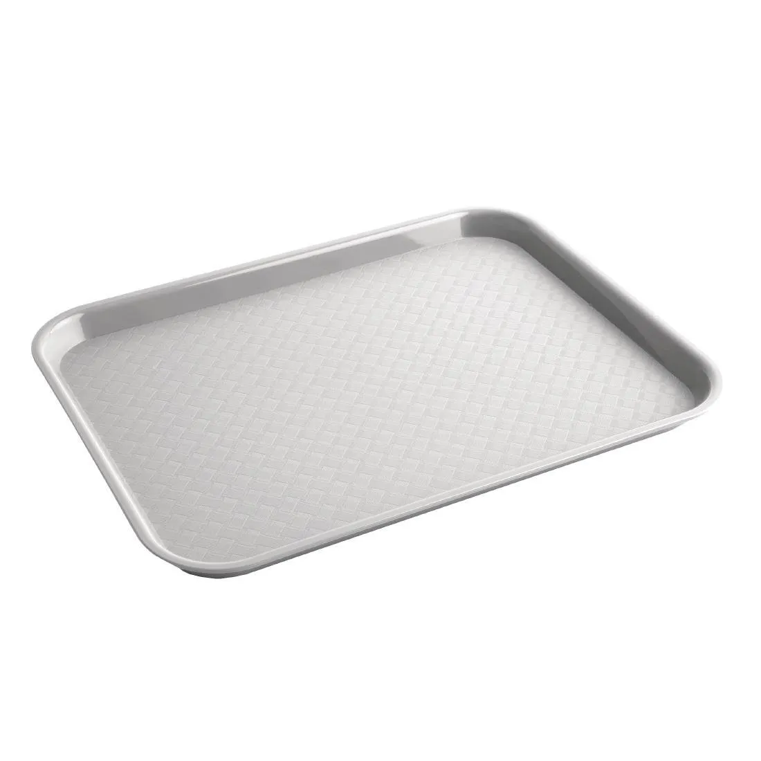 Tabuleiro de fast food em plástico cinza