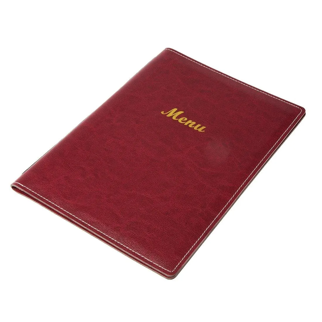 Proteja-menu em couro sintético A4 bordô