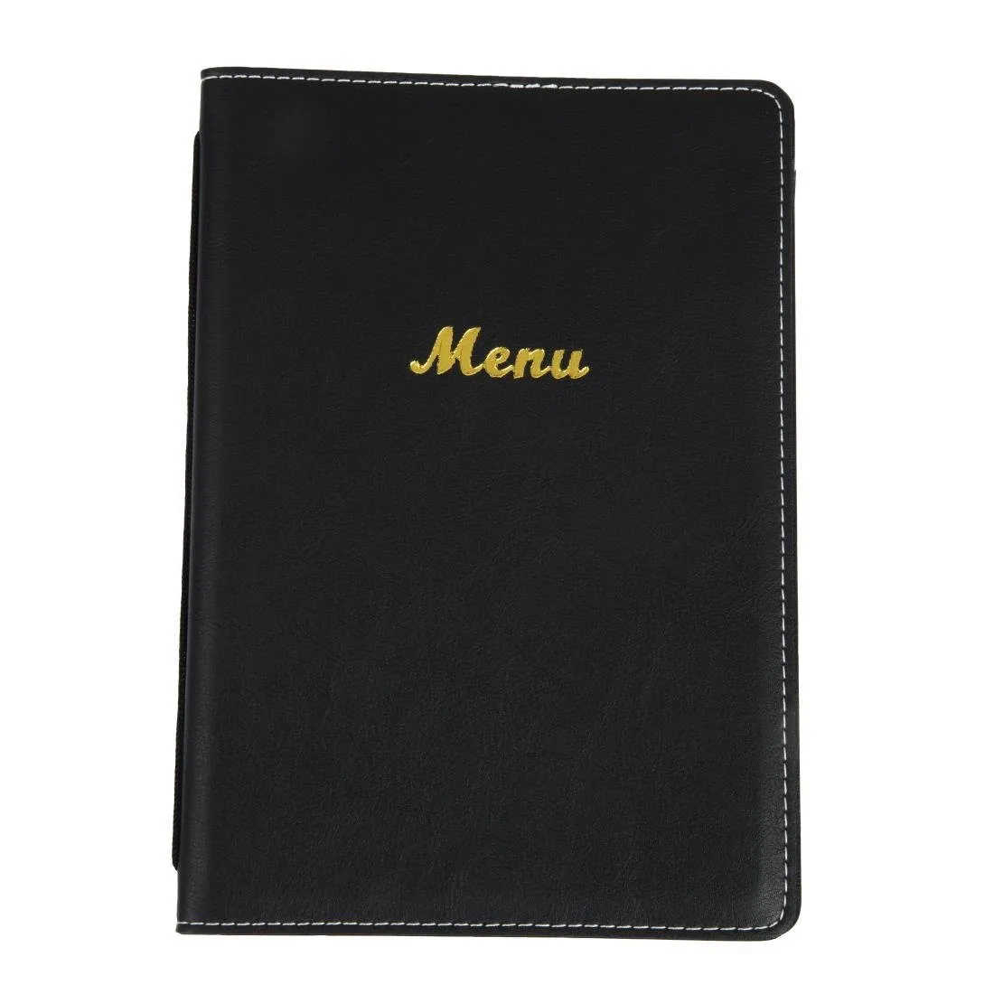 Proteja-menu em couro sintético A5 preto