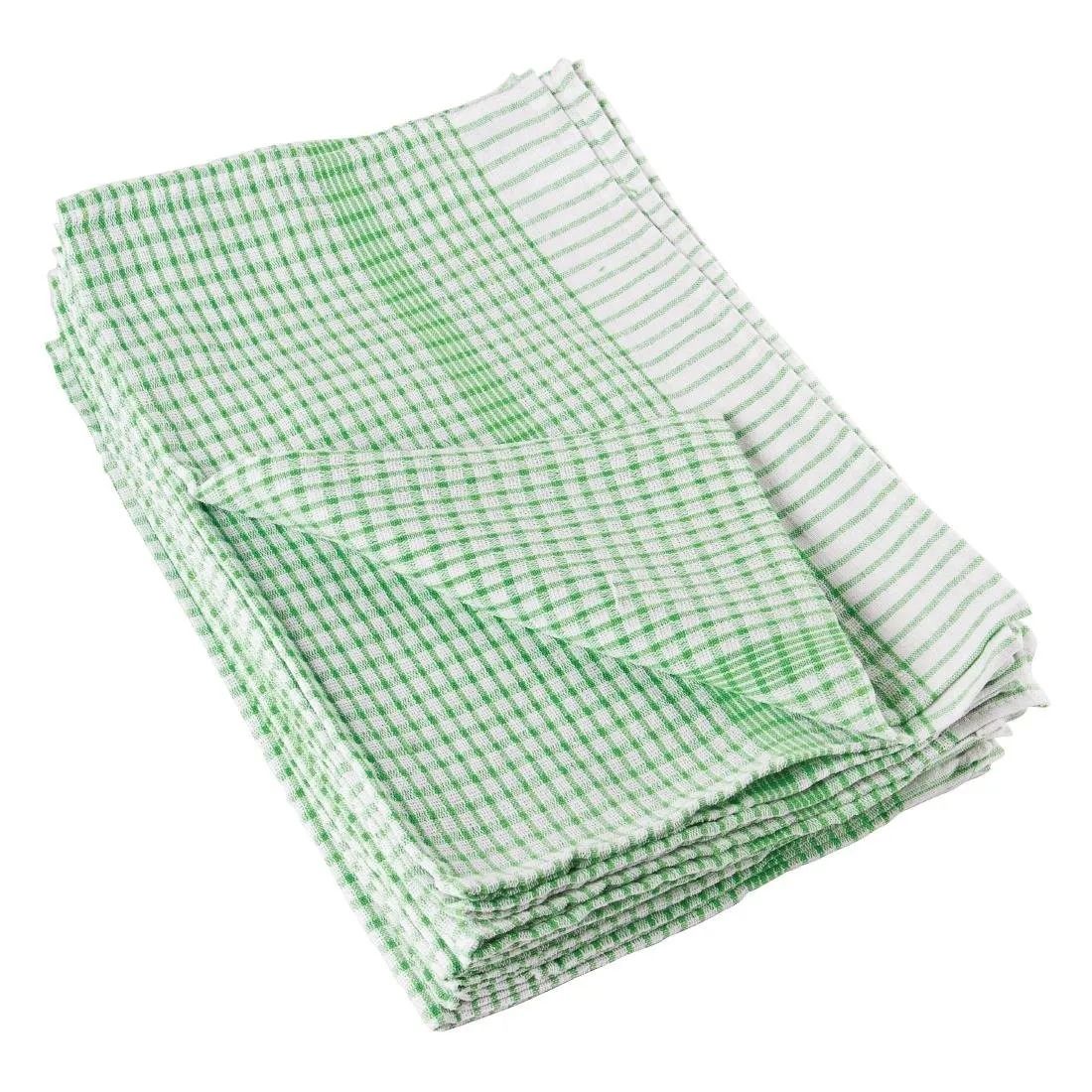 Panos de Prato Verdes em Algodão - Conjunto de 10
