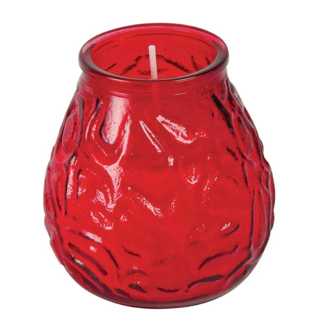 Velas venezianas Bolsius Low Boy - Vermelhas - Conjunto de 12