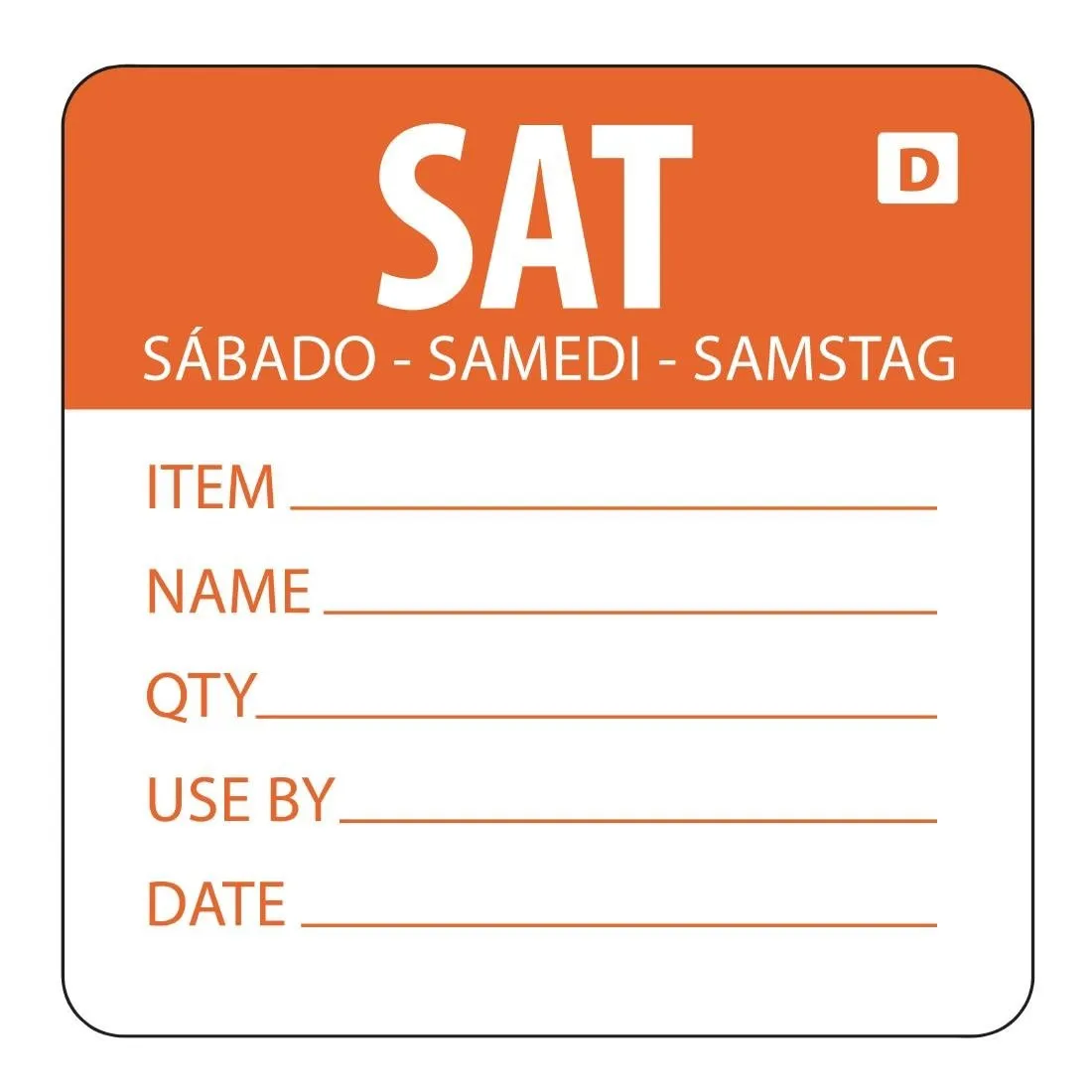 Etiquetas Solúveis Dia da Semana "Sábado" - Rolo de 250