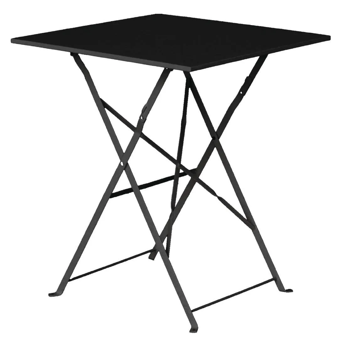 Mesa de terraço quadrada em aço preto - 600 mm