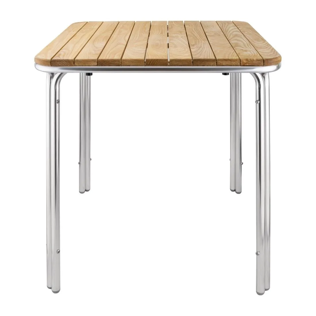 Mesa quadrada em freixo e alumínio 700mm