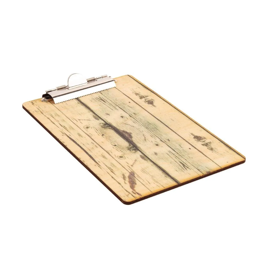 Placa de Menu Efeito Madeira Clara A4