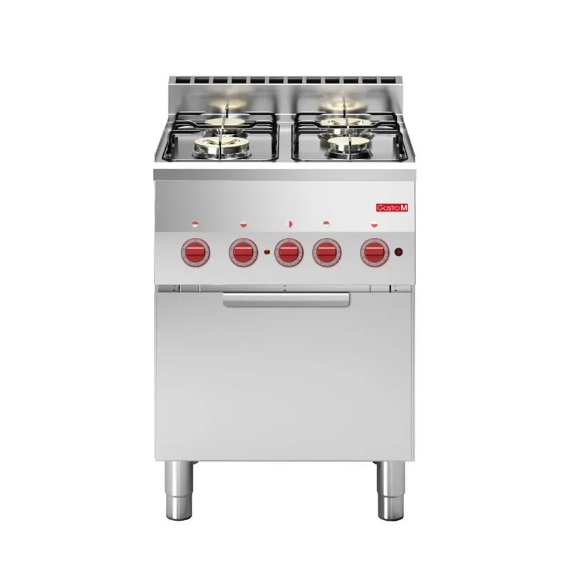Fogão 4 Queimadores a Gás sobre Forno Elétrico de Convecção GN 2/3 600