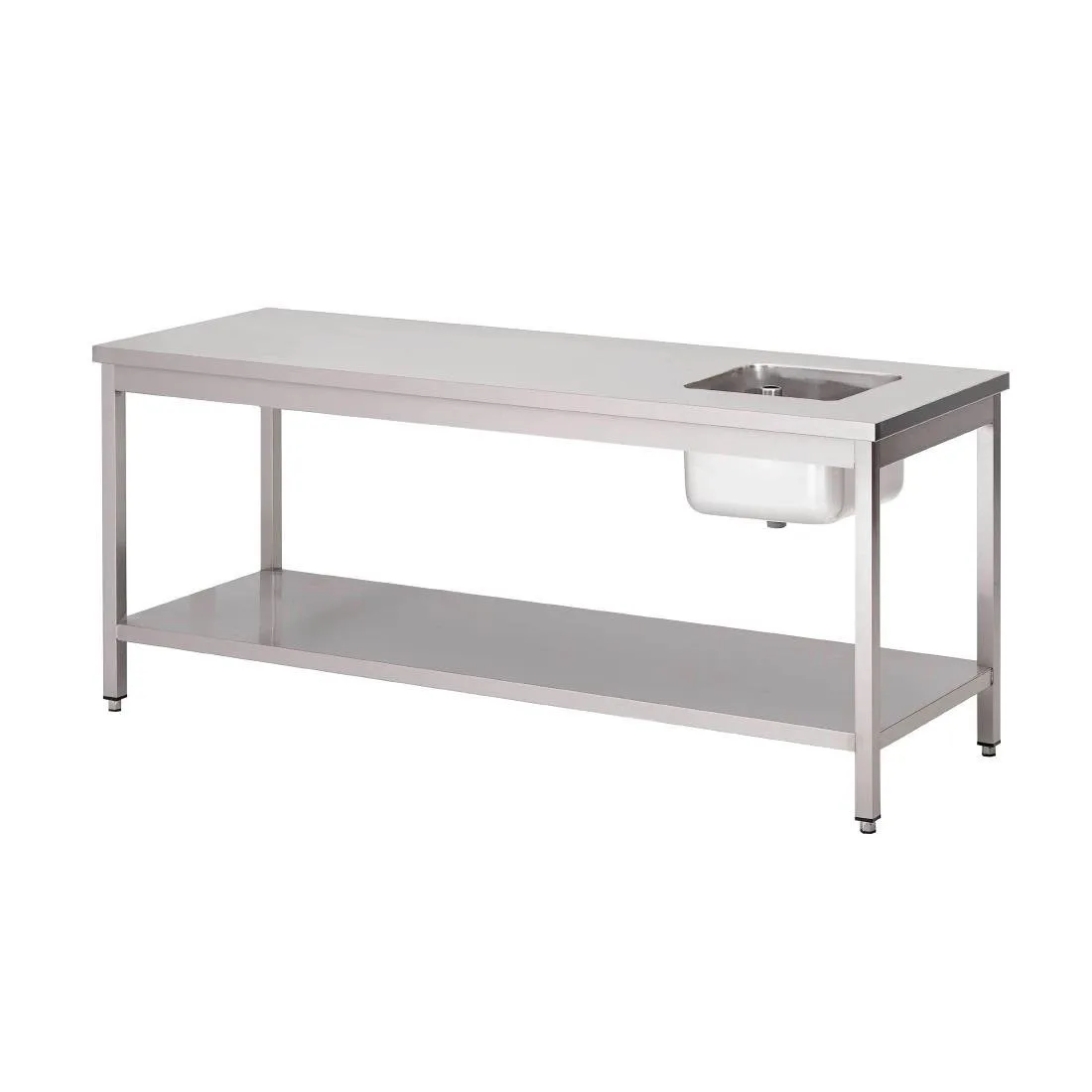 Mesa do Chef em Aço Inoxidável com Prateleira Inferior - L 1800 x P 700 mm