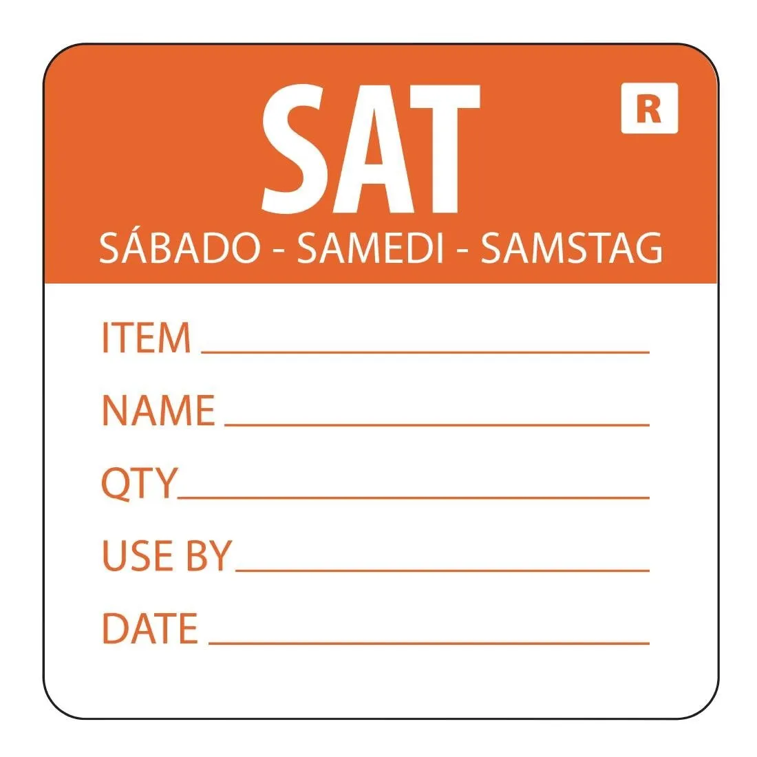 Etiqueta removível "Sábado"