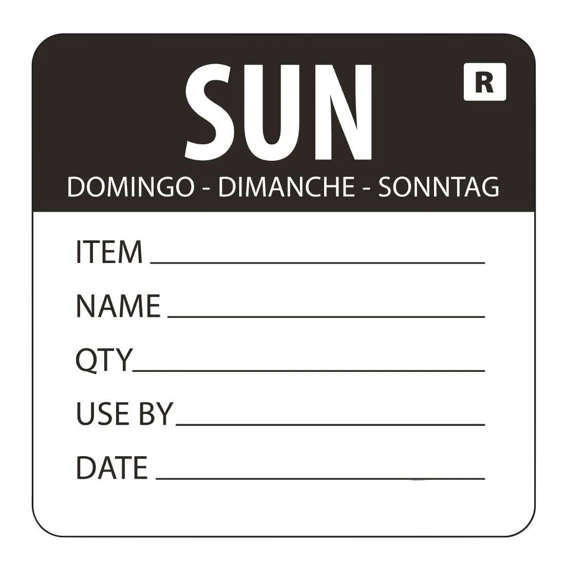 Etiqueta removível "Domingo"