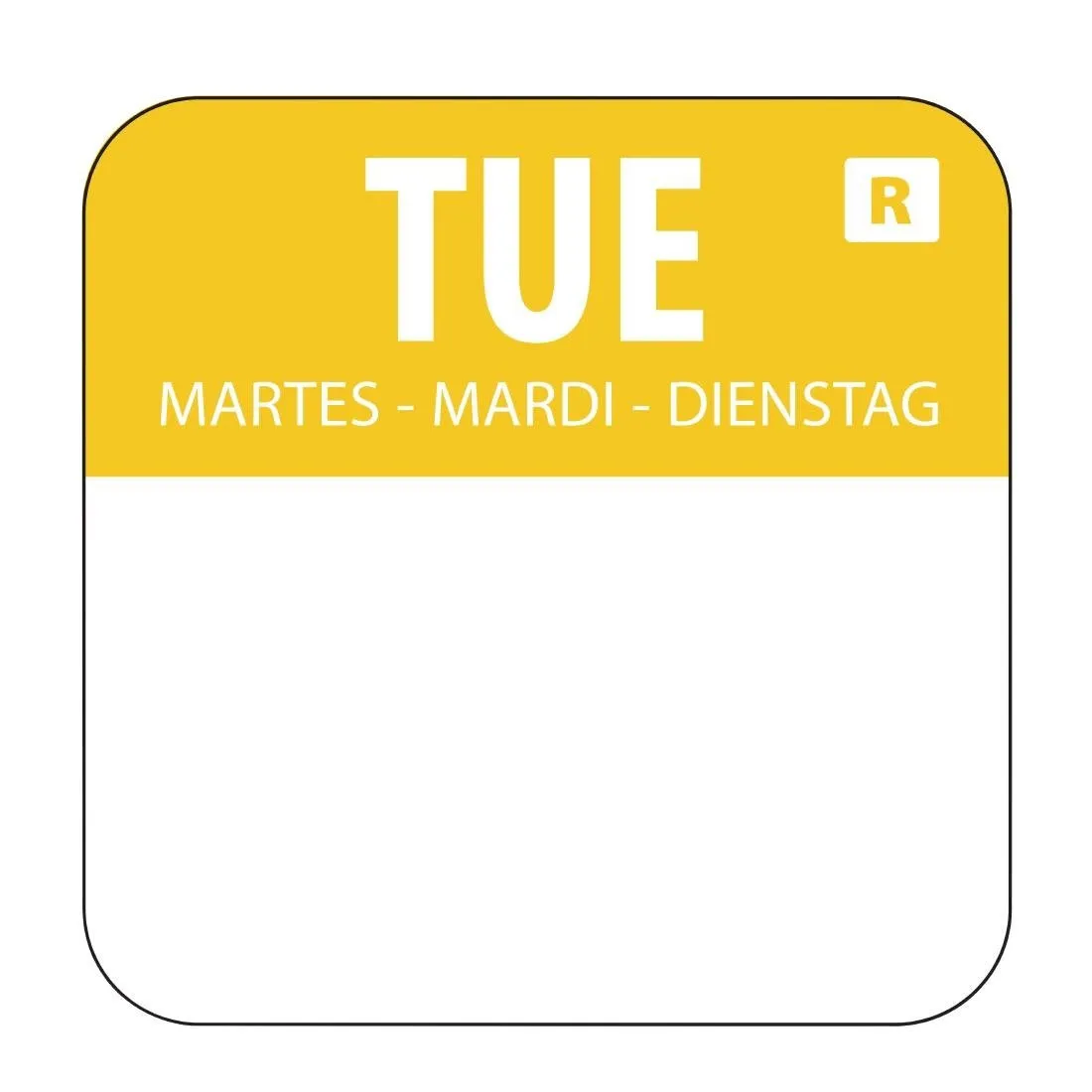 Etiquetas de Alimentos Amarelas "Terça-feira" - Pacote com 1000