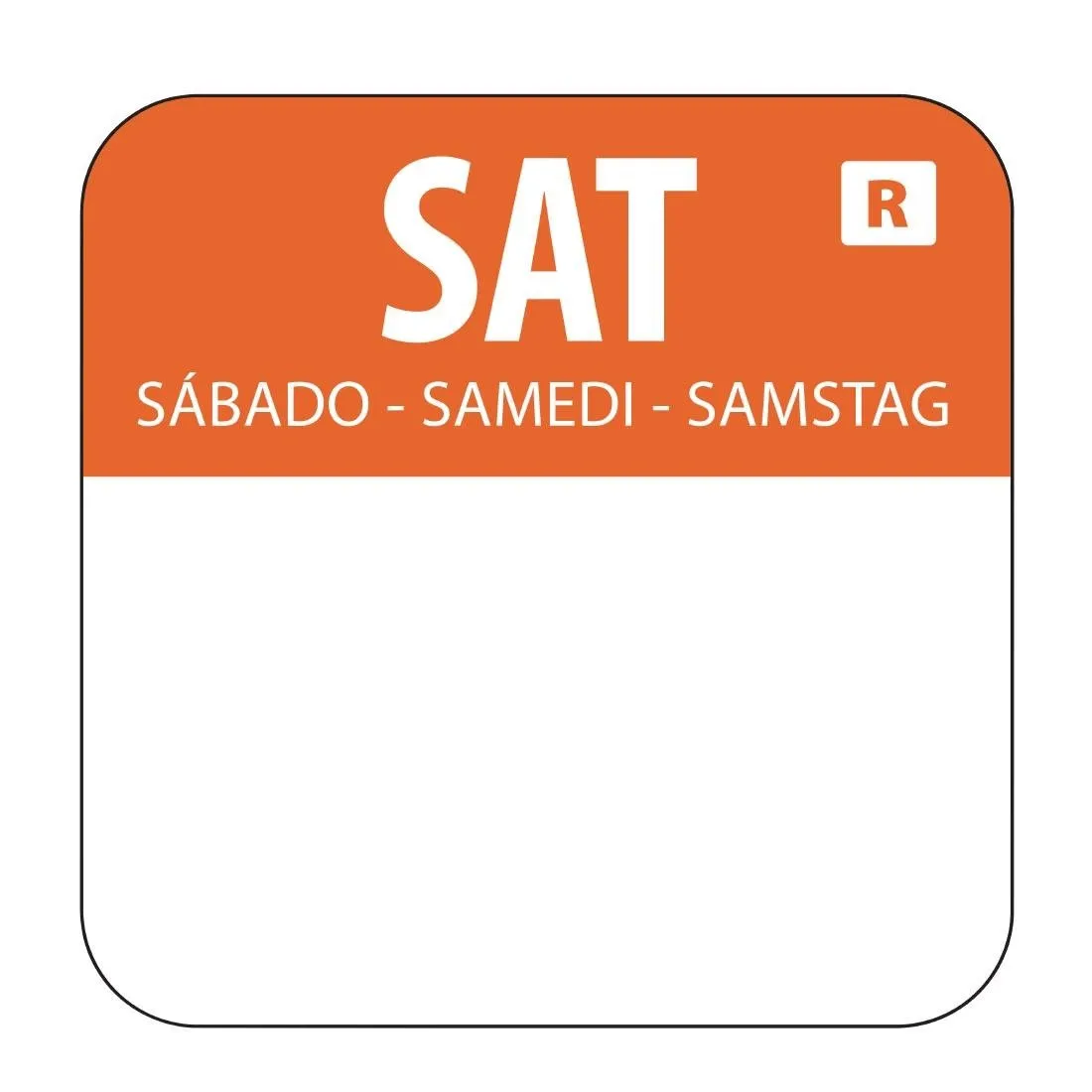 Etiquetas Alimentares Laranja "Sábado" - Pacote de 1000
