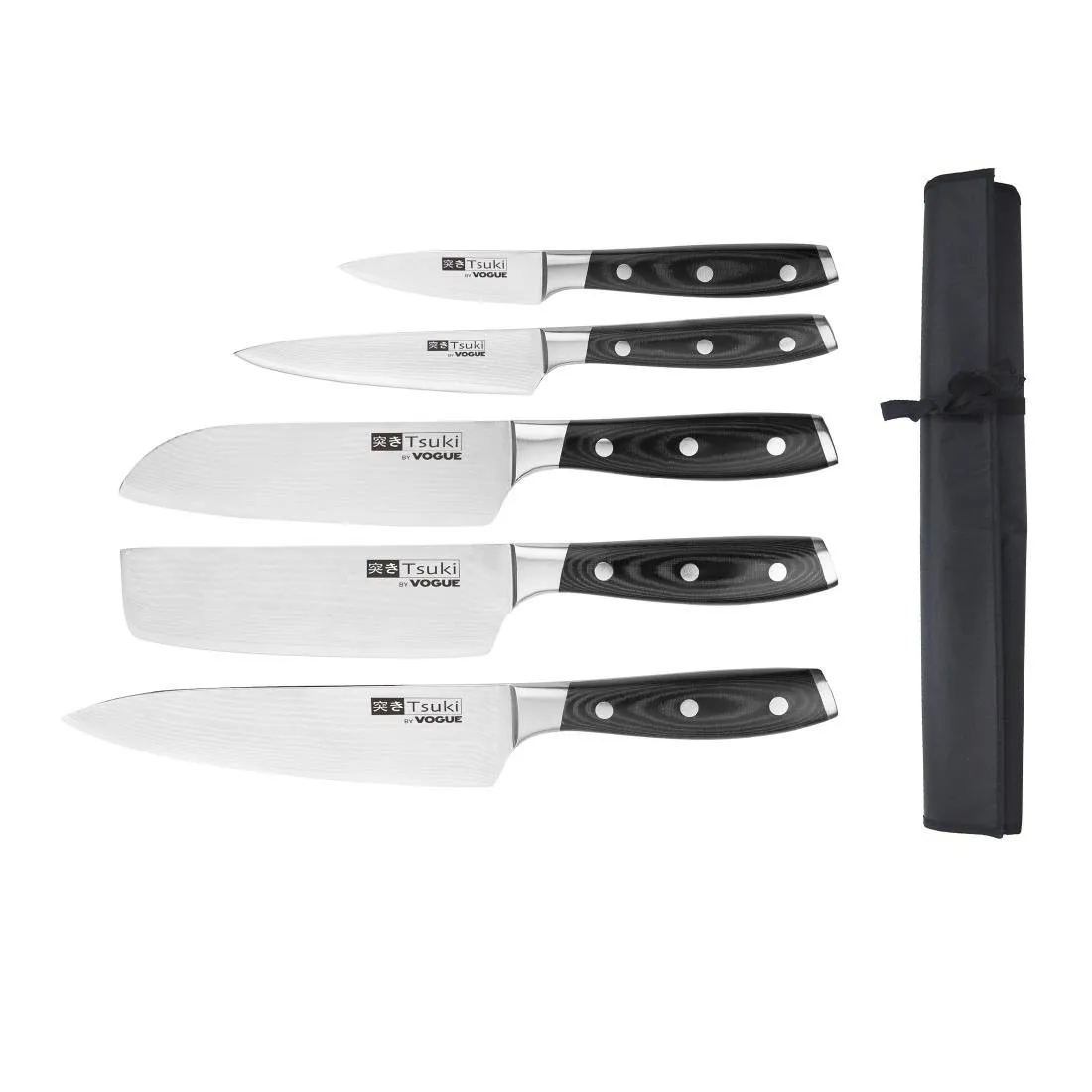 Conjunto de 5 Facas Japonesas e Estojo Série Tsuki 7
