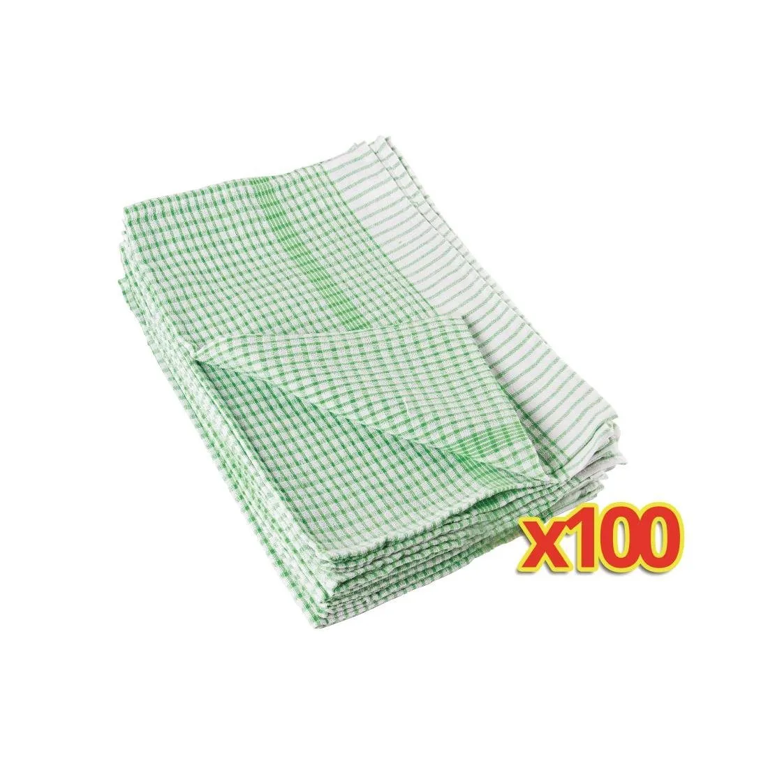 Lote de 100 panos de prato verdes