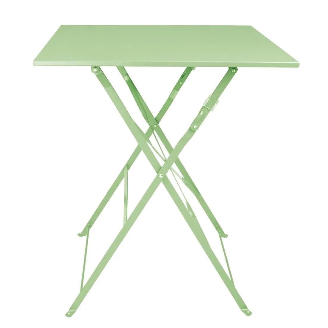Mesa Quadrada Dobrável em Aço Verde Claro 600 mm