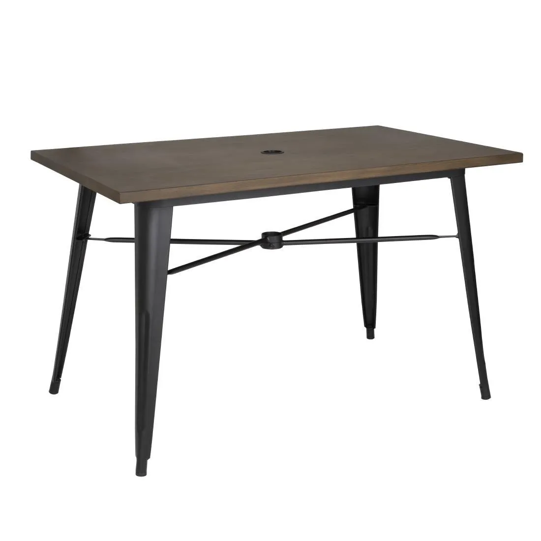 Mesa de exterior em madeira preta