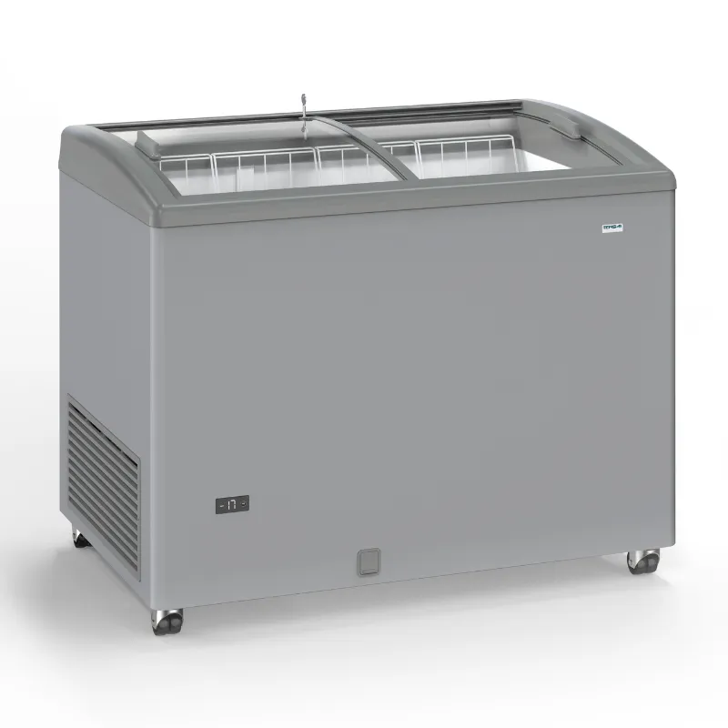 Congelador Inox com Portas Corrediças Envidraçadas - 300 L