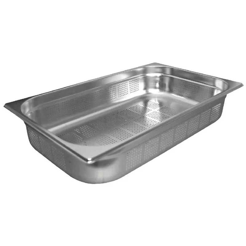 Cuba Gastronorm GN 1/1 Aço Inox Perfurada - Profundidade 200 mm - 28 L