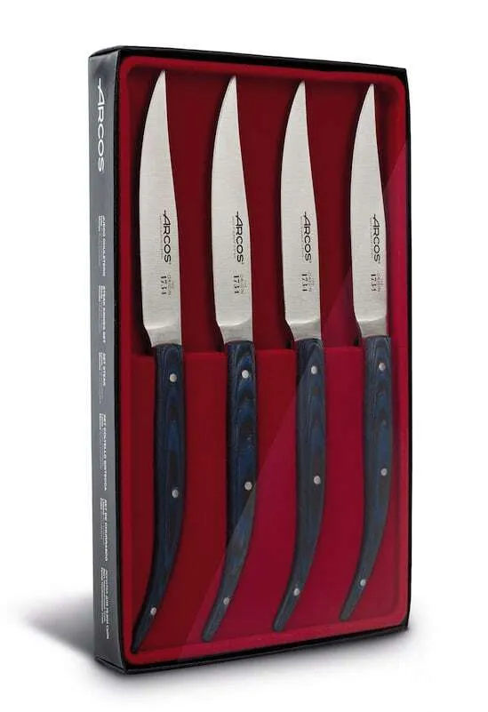 Conjunto de facas para bife 11 cm - Micarta Azul