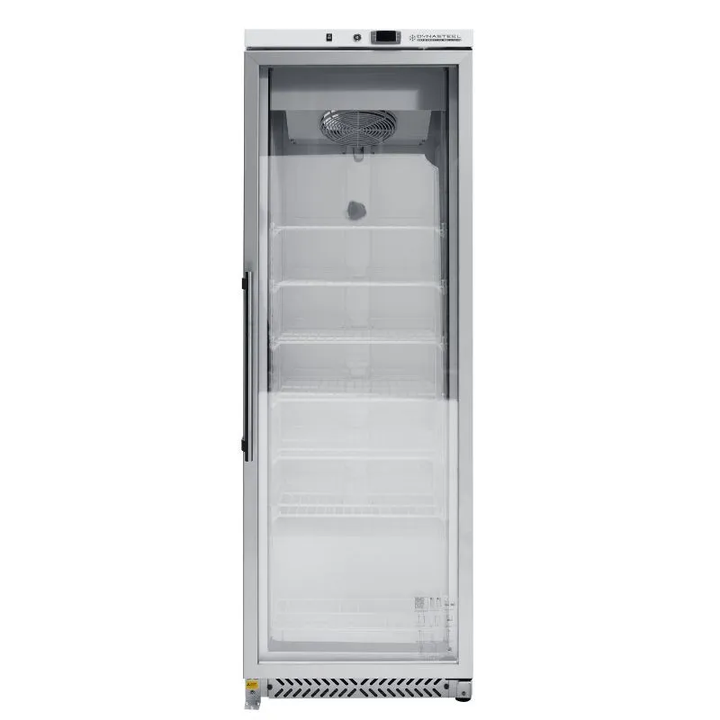 Armadura de Congelamento 400 L Porta de Vidro, Frio Ventilado -18/-22 °C, 7 Níveis, Gás R290, 210 W — Laqueado Branco