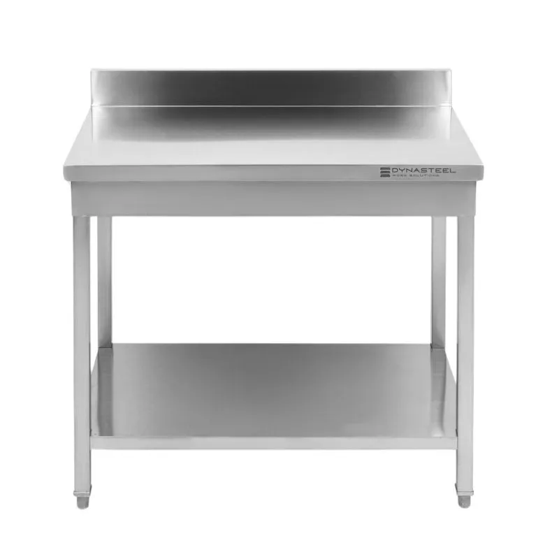 Mesa Inox com Espaldar e Prateleira - P 600 mm - L 800 mm