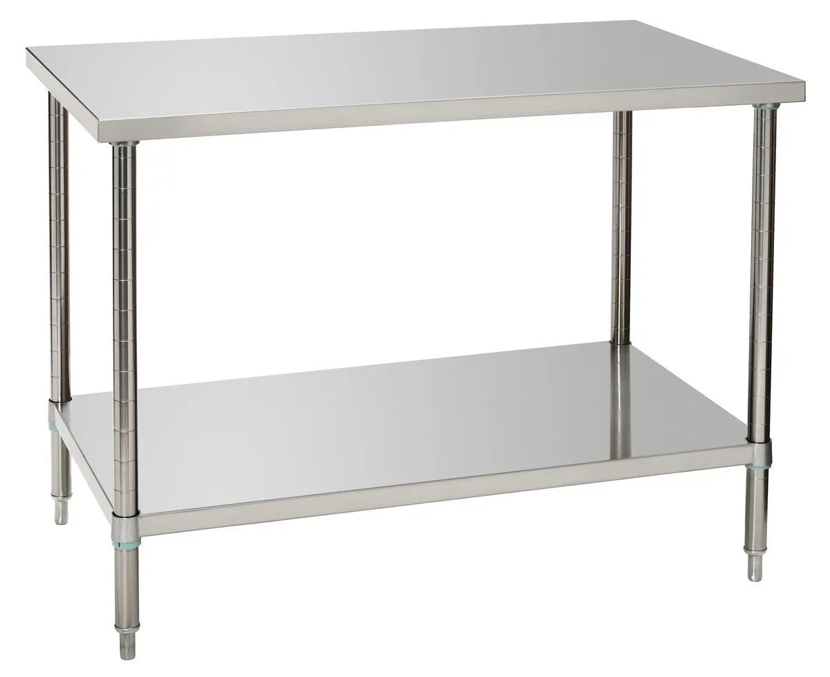 Mesa de Trabalho Inox com Prateleira Baixa - P 700 mm - L 1200 mm