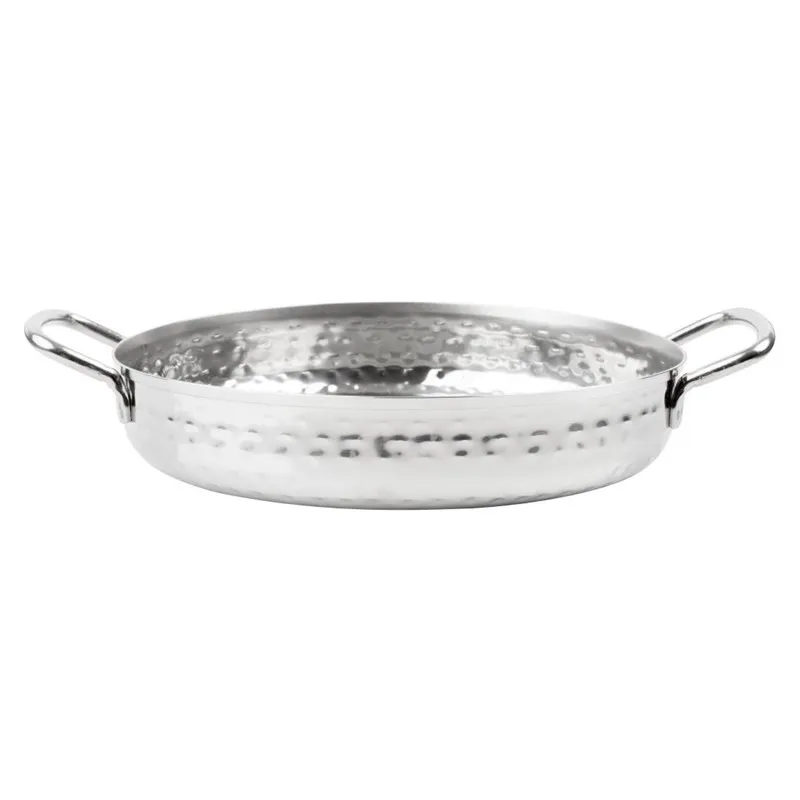 Prato em Inox Martelado Apresentação de Mesa 180mm