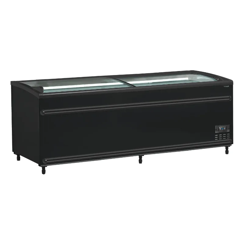 Refrigerador Congelador Tampa de Vidro Curvo - Preto - 584 L