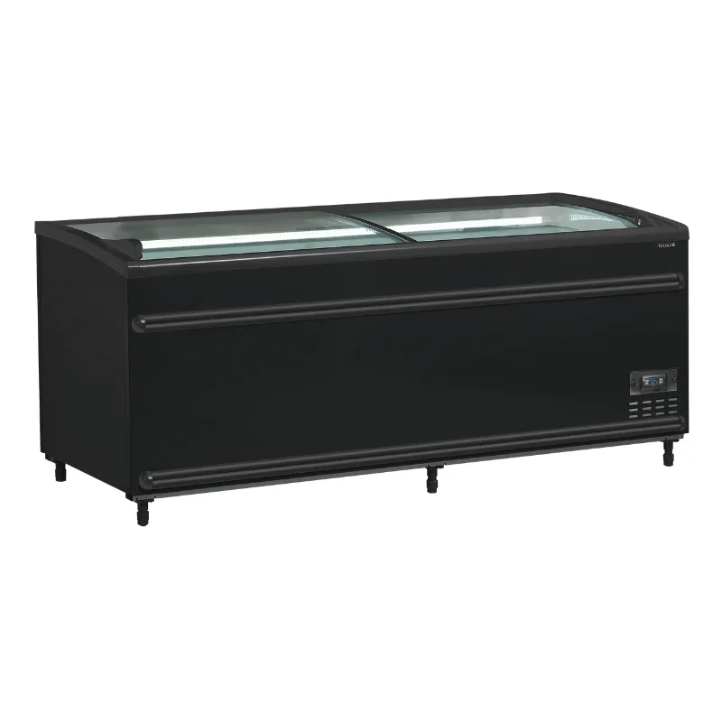 Refrigerador Congelador Tampa de Vidro Curvo - Preto - 500 L