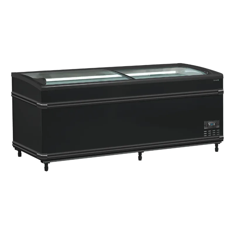 Refrigerador Congelador Tampa de Vidro Curvo - Preto - 500 L
