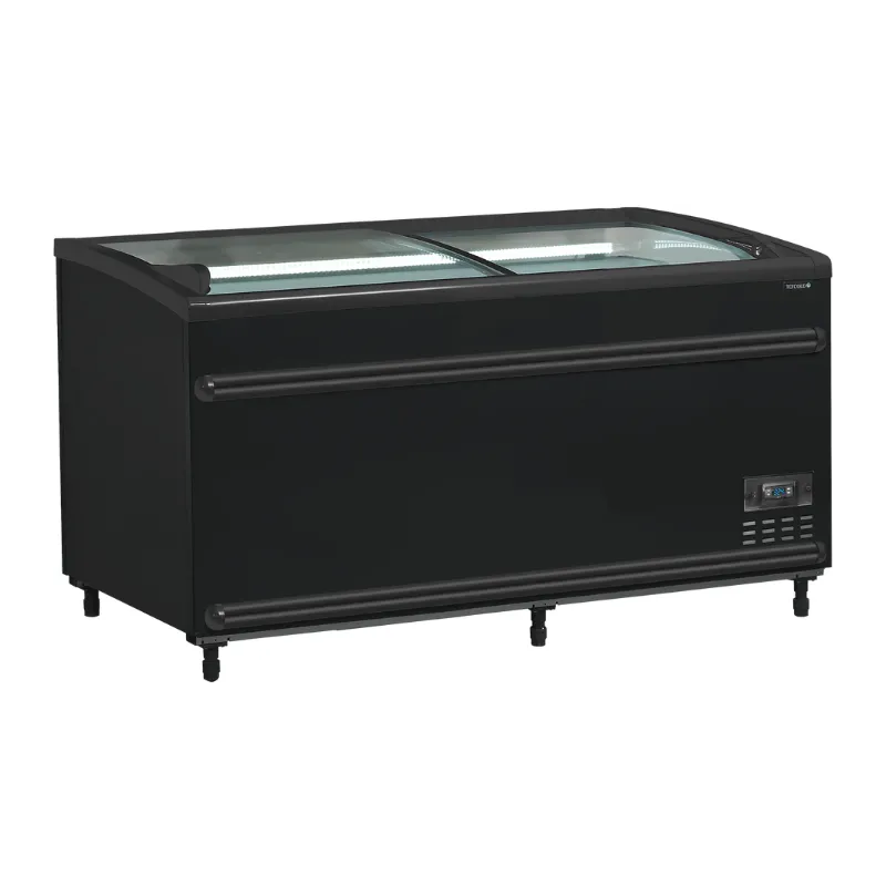 Refrigerador Congelador Tampa de Vidro Curvo - Preto - 422 L