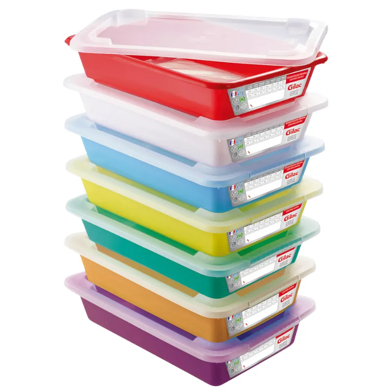 Bacias Planas Testemunhas HACCP com Tampa - 8 L - Conjunto de 7