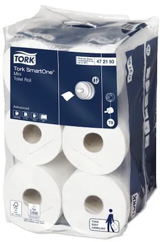 Papel Higiénico Rolo Avançado Branco para Mini Distribuidor - Tork SmartOne - Conjunto de 12