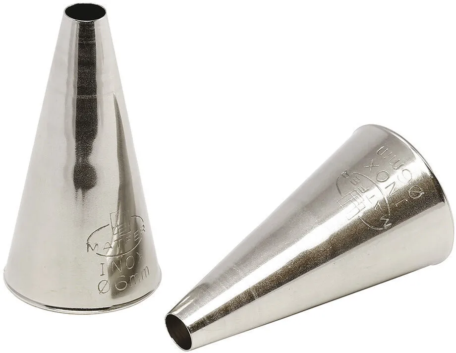 Bico de Pasteleiro Liso em Aço Inox - ⌀ 11 mm - Conjunto de 2