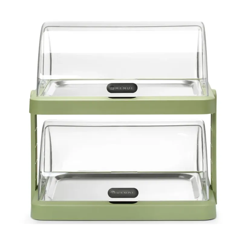 Vitrine de Buffet com Tampa Deslizante UNIQ - 2 Tabuleiros - Verde