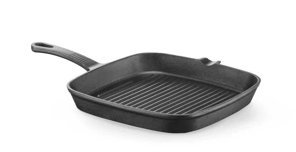 Panela Quadrada de Ferro Fundido para Grelhar - 230 x 230 mm